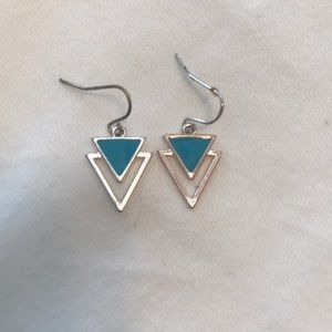 Teal dangle earrings